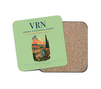 Thumbnail for Verona Villafranca Airport (VRN) design on light green 1 piece coaster