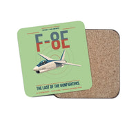 Thumbnail for F-8E Crusader design on light green 1 piece coaster