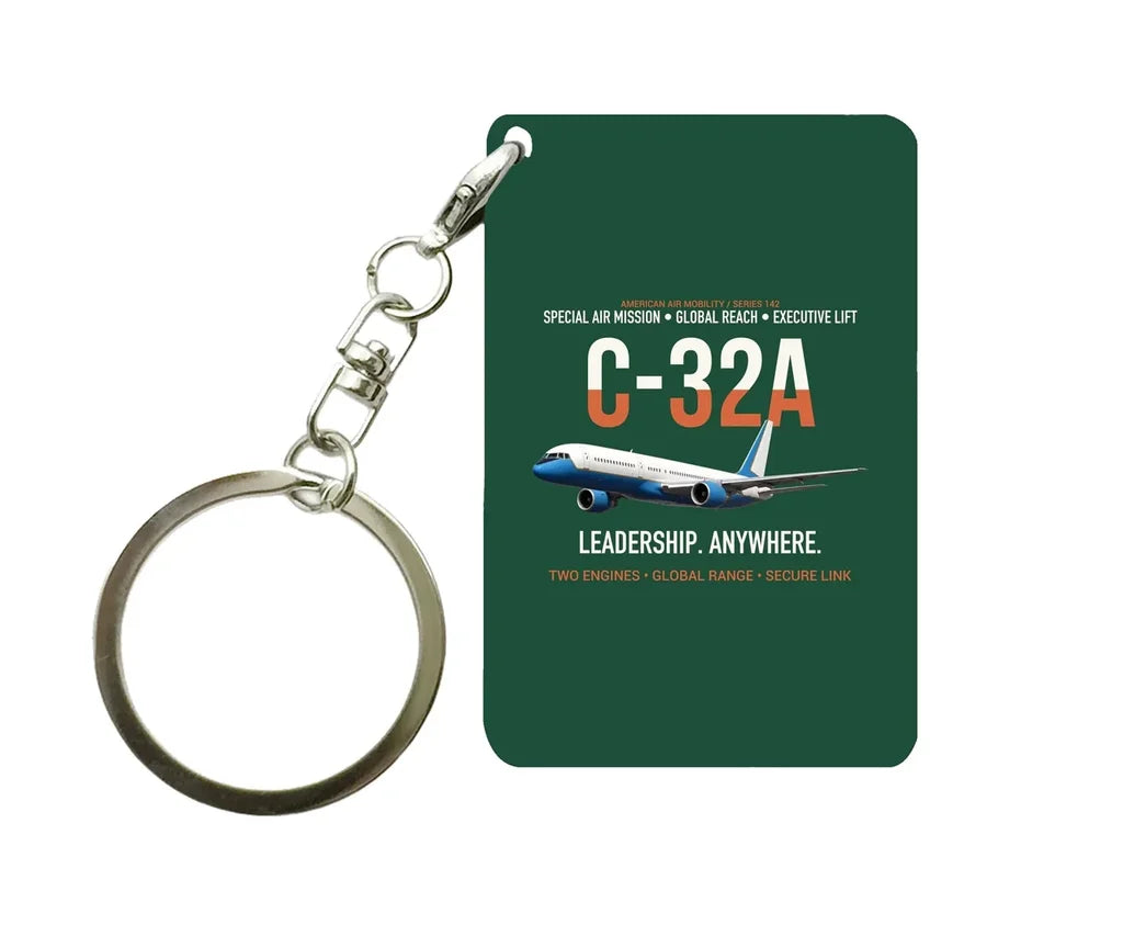C-32A SPECIAL AIR MISSION Key Chain design on dark green key chain