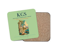 Thumbnail for Kos Island International Airport (KGS) design on light green 1 piece coaster