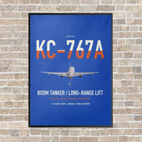 Thumbnail for Boeing KC-767A vertical canvas print - framed - blue background