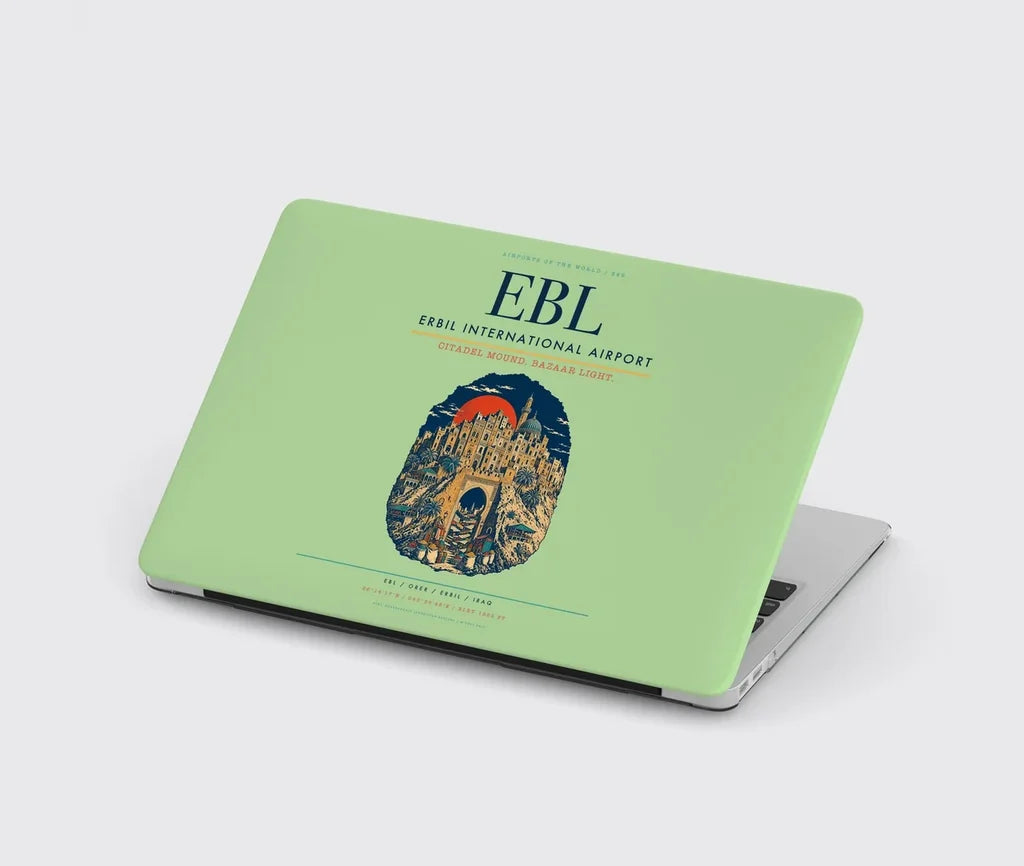 Erbil International Airport (EBL) design on light green MacBook case