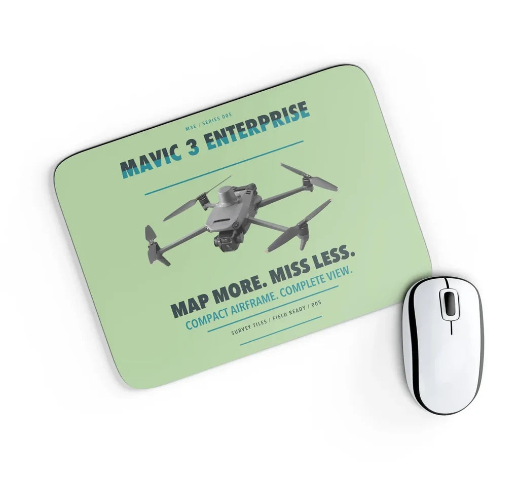 DJI Mavic 3 Enterprise design on light green rectangle mouse pad