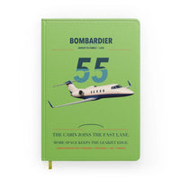 Thumbnail for Bombardier Learjet 55 design on light green notebook