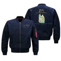 Thumbnail for Jyväskylä Airport (JYV) design on blue bomber jacket