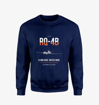 Thumbnail for RQ-4B Global Hawk design on navy blue sweatshirt