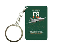 Thumbnail for Gloster Meteor F8 design on dark green designed key chain, double-side print