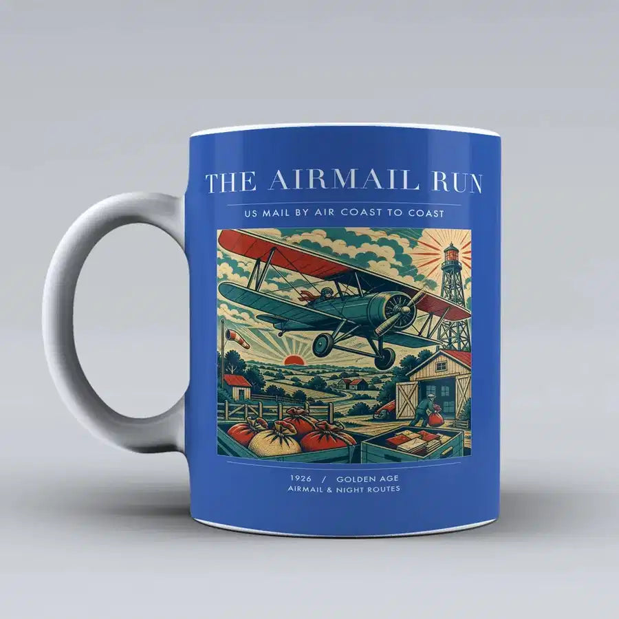 VINTAGE G4015 - The Airmail Run - Ceramic Mug design on blue