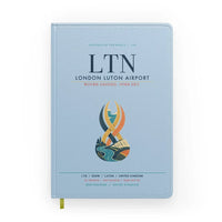 Thumbnail for London Luton Airport (LTN) design on light blue notebook