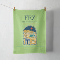 Thumbnail for Fes (FEZ) design on light green towel