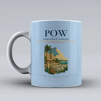 Thumbnail for Portorož Airport (POW) airport code design on light blue ceramic mug