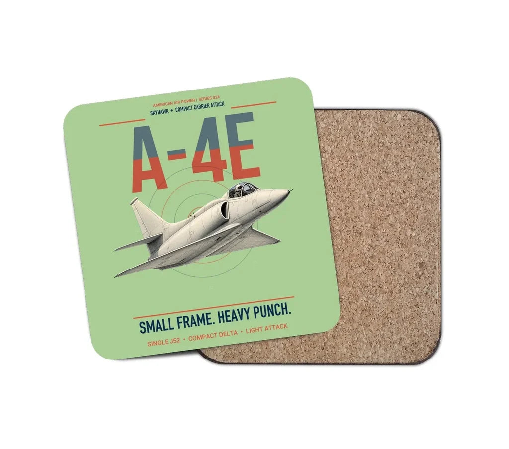 A-4E Skyhawk design on light green 1 piece coaster