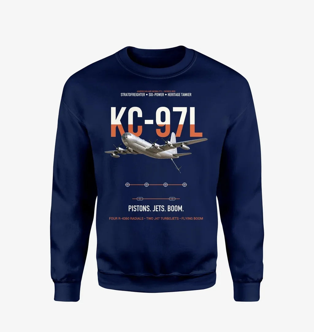 KC-97L STRATOFREIGHTER design on navy blue sweatshirt