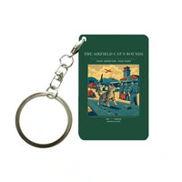 Thumbnail for VINTAGE G4456 - The Airfield Cat's Rounds - Designed Key Chain design on darkgreen