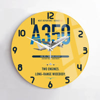 Thumbnail for Airbus A350-900 design on yellow no frame wall clock