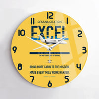 Thumbnail for Cessna Citation Excel design on yellow no frame wall clock