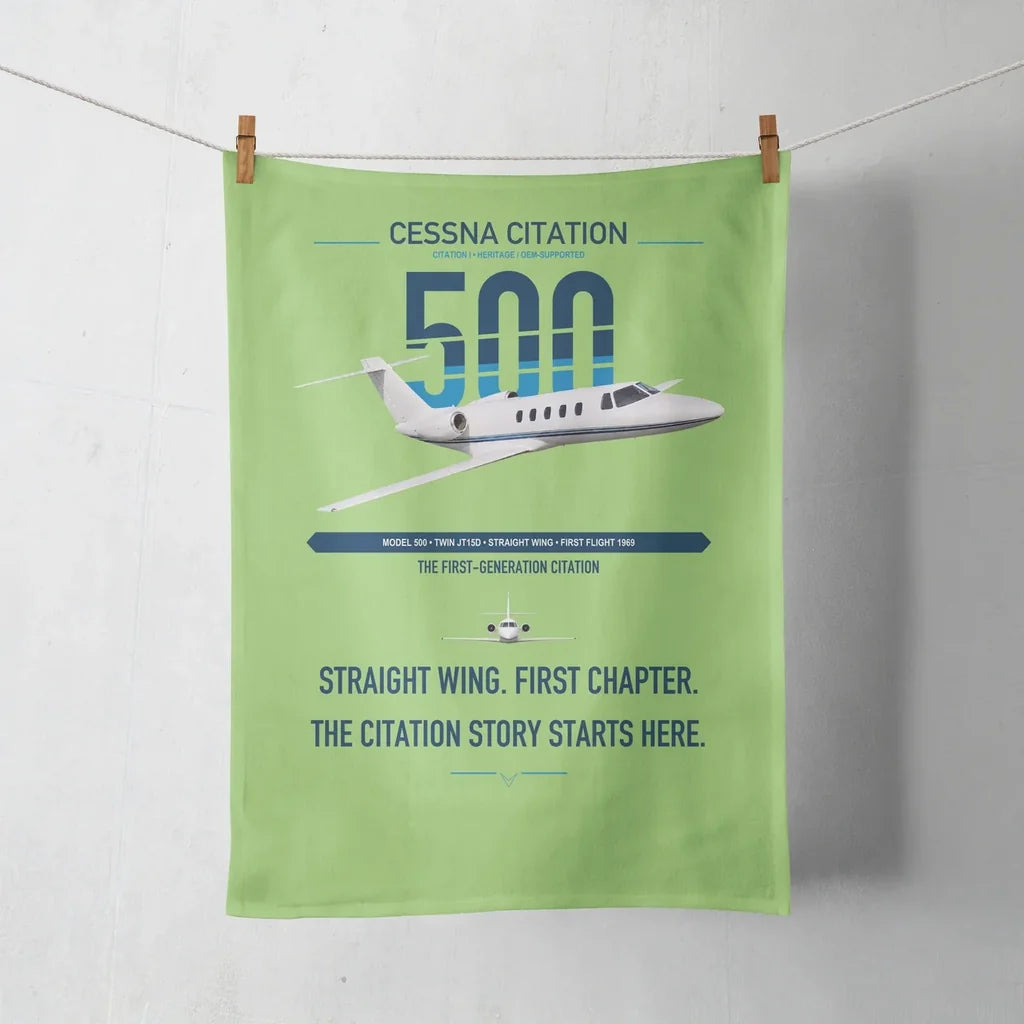 Cessna Citation 500 - Citation I design on light green towel