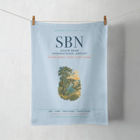 Thumbnail for South Bend International Airport (SBN) design on light blue towel