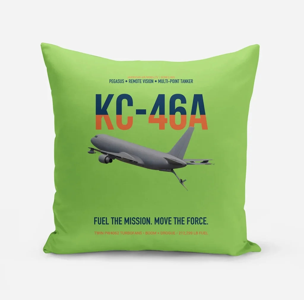 KC-46A PEGASUS design on light green pillow