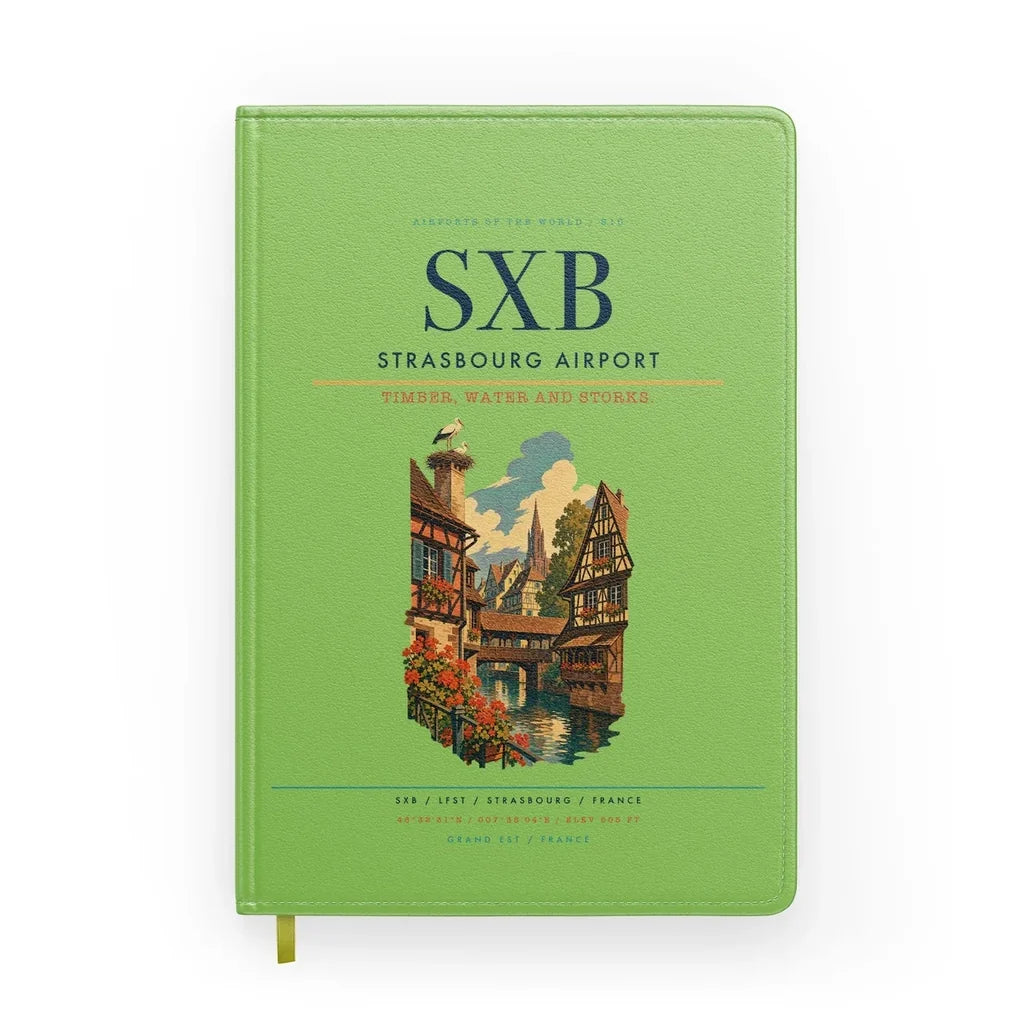 Strasbourg Airport (SXB) design on light green notebook