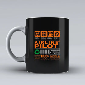 Airline Pilot Label Ceramic White Mugs