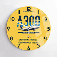 Thumbnail for Airbus A300C4-203 design on yellow no frame wall clock