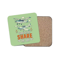 Thumbnail for Share The Sky Share The Joy design on light green 1 piece coaster