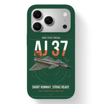 Thumbnail for Saab AJ 37 Viggen design on dark green magsafe iphone case, for iPhone 17 Pro