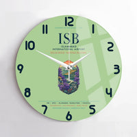 Thumbnail for Islamabad International Airport (ISB) design on light green no frame wall clock