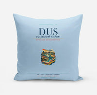 Thumbnail for Düsseldorf Airport (DUS) design on light blue pillow