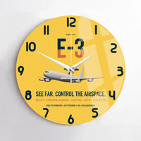 Thumbnail for E-3 Sentry AWACS design on yellow no frame wall clock