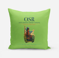 Thumbnail for Leoš Janáček Airport Ostrava (OSR) design on light green pillow