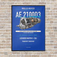 Thumbnail for AE 2100D3 vertical canvas print - framed - blue background
