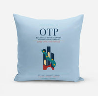 Thumbnail for Bucharest Henri Coandă International Airport (OTP) design on light blue pillow