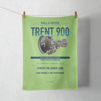 Thumbnail for TRENT 900 design on light green towel