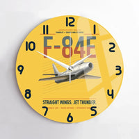 Thumbnail for F-84E Thunderjet design on yellow no frame wall clock