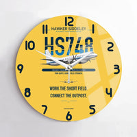 Thumbnail for Hawker Siddeley HS 748 Series 2A design on yellow no frame wall clock