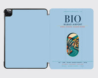 Thumbnail for Bilbao Airport (BIO) design on light blue ipad tablet case