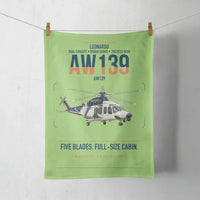Thumbnail for Leonardo AW139 design on light green towel