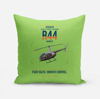 Thumbnail for Robinson R44 Raven II design on light green pillow
