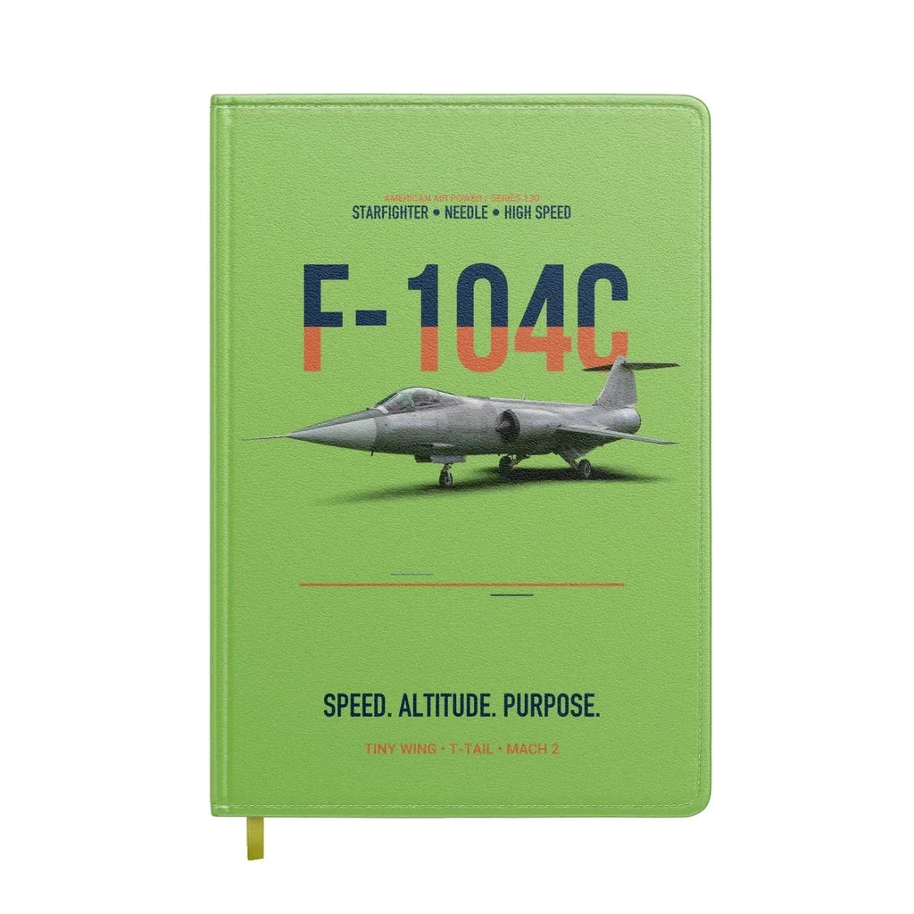 F-104C Starfighter Speed In A Straight Line design on light green notebook