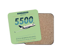 Thumbnail for Bombardier Global 5500 design on light green 1 piece coaster