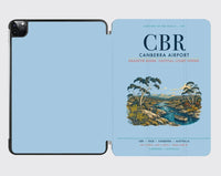 Thumbnail for Canberra Airport (CBR) design on light blue ipad tablet case