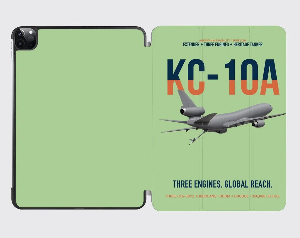 KC-10A EXTENDER design on light green ipad tablet case
