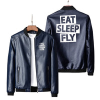 Thumbnail for Eat Sleep Fly Leather Jacket - view 4