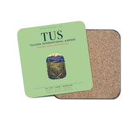 Thumbnail for Tucson International Airport (TUS) design on light green 1 piece coaster
