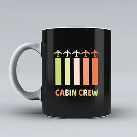 Colourful Cabin Crew Ceramic White Mugs