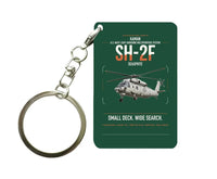 Thumbnail for Kaman SH-2F Seasprite design on dark green designed key chain, double-side print