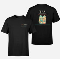 Thumbnail for Trieste Airport (TRS) design printed on black double-side t-shirt