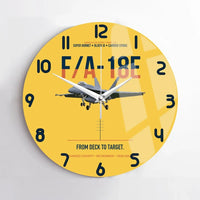 Thumbnail for F-A-18E Super Hornet Block III From Deck To Target design on yellow no frame wall clock